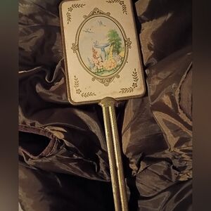 Vintage Hand Mirror with Floral Design